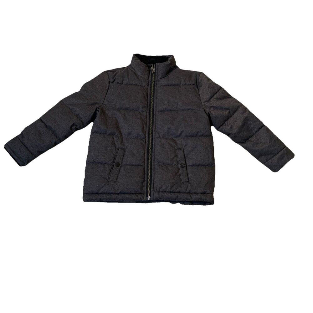 Janie And Jack Puffer Jacket Size 3-4 Boys Water Resistant Gray